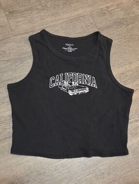 Homegirl Society • "California" Graphic Black Cropped Tank